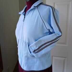 N.Y.L. New York Laundry Blue Boom Full Zip Sweatshirt PXL petite retro jacket